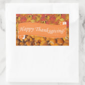 Sticker Rectangulaire Citrouille bon thanksgiving et feuilles d'automne (Sac)