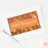 Sticker Rectangulaire Citrouille bon thanksgiving et feuilles d'automne (Enveloppe)