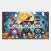 Sticker Rectangulaire Citrouille de chats perses Halloween drôle (Devant)