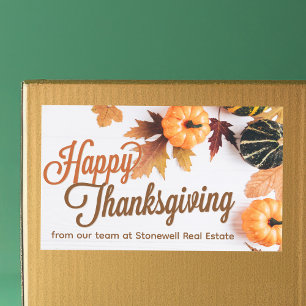 Sticker Rectangulaire Citrouille de groupe de Bons thanksgivings personn