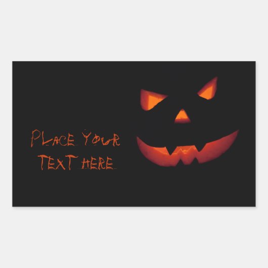 Sticker Rectangulaire Citrouille Halloween 001 (Devant)
