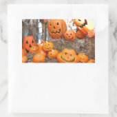 Sticker Rectangulaire Citrouille halloween Jack-o'-lantern orange citrou (Sac)
