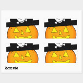 Sticker Rectangulaire citrouille pirate (Feuille)