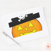 Sticker Rectangulaire citrouille pirate (Enveloppe)
