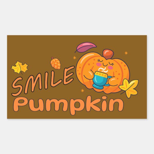Sticker Rectangulaire Citrouille Sourire (Devant)