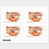 Sticker Rectangulaire Citrouilles d'aquarelle et tournesols (Feuille)