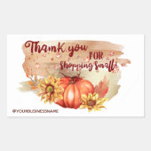 Sticker Rectangulaire Citrouilles d'aquarelle et tournesols (Devant)