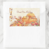 Sticker Rectangulaire Citrouilles de récolte d'automne faits maison de l (Sac)