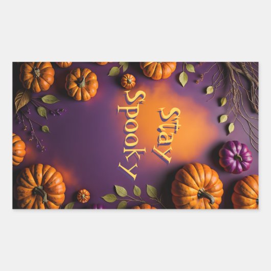 Sticker Rectangulaire Citrouilles d'Halloween (Devant)