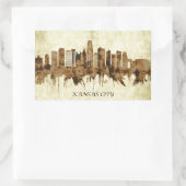 Sticker Rectangulaire Cityscape de Kansas City (Sac)