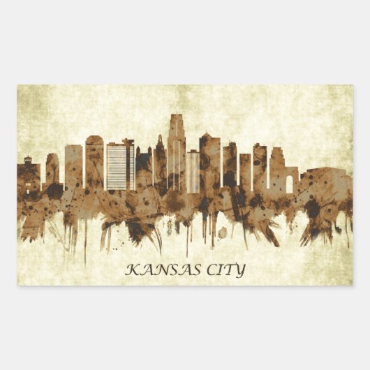 Sticker Rectangulaire Cityscape de Kansas City (Devant)