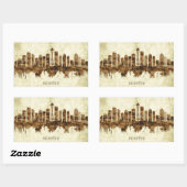 Sticker Rectangulaire Cityscape de Seattle (Feuille)