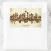 Sticker Rectangulaire Cityscape de Seattle (Sac)