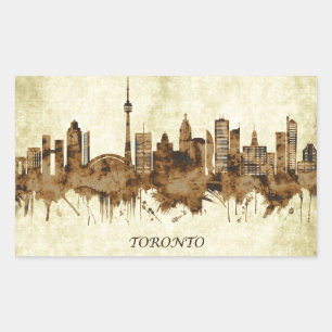 Sticker Rectangulaire Cityscape de Toronto Canada