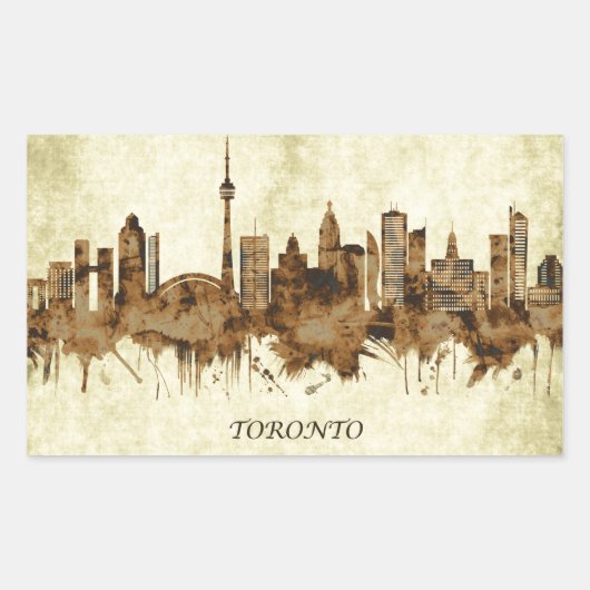 Sticker Rectangulaire Cityscape de Toronto Canada (Devant)