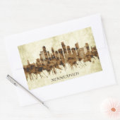 Sticker Rectangulaire Cityscape du Minneapolis (Enveloppe)