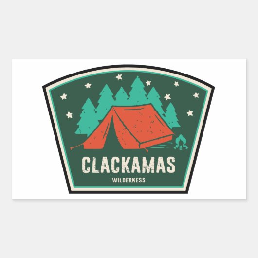 Sticker Rectangulaire Clackamas Wilderness Camping Oregon (Devant)