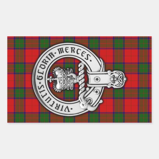 Sticker Rectangulaire Clan Donnachaidh (Robertson) Crest & Tartan (Devant)
