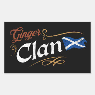 Sticker Rectangulaire Clan Ginger Drapeau Écossais Drôle Héritage Roux