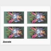 Sticker Rectangulaire Clapsaddle : Fleur Cherub Iris (Feuille)