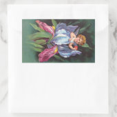 Sticker Rectangulaire Clapsaddle : Fleur Cherub Iris (Sac)