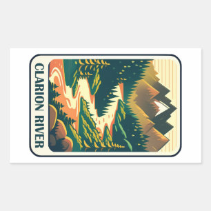 Sticker Rectangulaire Clarion River Pennsylvania Colors