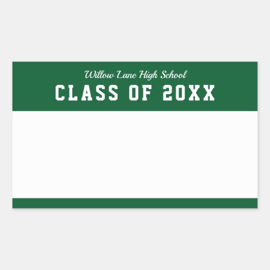 Sticker Rectangulaire Classe de style de variation de couleur modifiable (Devant)