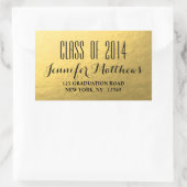 Sticker Rectangulaire Classe Gold Glam de 2014 Graduation Address Sticke (Sac)