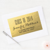 Sticker Rectangulaire Classe Gold Glam de 2014 Graduation Address Sticke (Enveloppe)