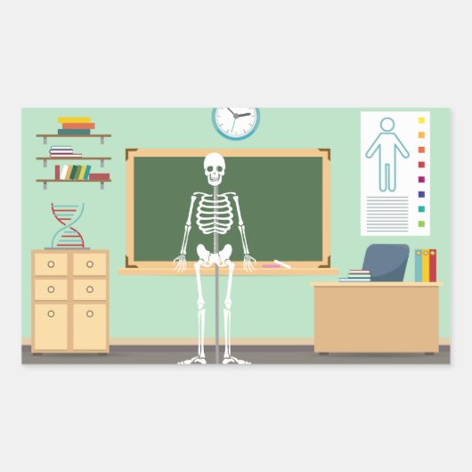 Sticker Rectangulaire Classe scientifique Skeleton (Devant)