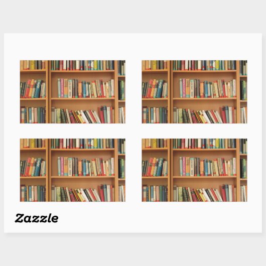 Sticker Rectangulaire Classic book shelf pattern (Feuille)