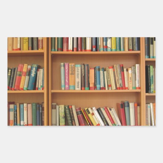 Sticker Rectangulaire Classic book shelf pattern (Devant)