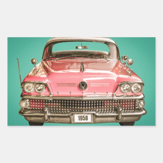 Sticker Rectangulaire Classic Buick 1958 Century Car (Devant)