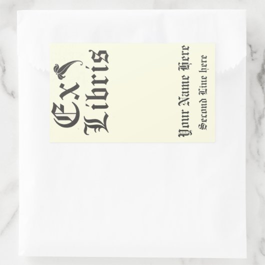Sticker Rectangulaire Classic Ex Libris Plaque (Sac)