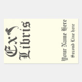 Sticker Rectangulaire Classic Ex Libris Plaque (Devant)
