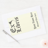 Sticker Rectangulaire Classic Ex Libris Plaque (Enveloppe)