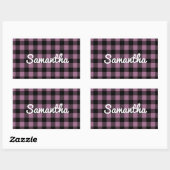 Sticker Rectangulaire Classic Violet Buffalo Check Plaid Personnalisé (Feuille)