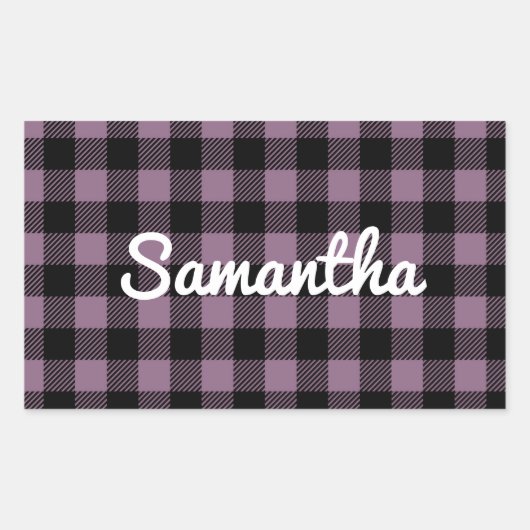 Sticker Rectangulaire Classic Violet Buffalo Check Plaid Personnalisé (Devant)