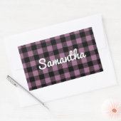 Sticker Rectangulaire Classic Violet Buffalo Check Plaid Personnalisé (Enveloppe)