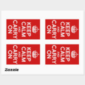 STICKER RECTANGULAIRE CLASSIQUE GARDEZ CALME ET CONTINUEZ (Feuille)