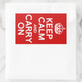 STICKER RECTANGULAIRE CLASSIQUE GARDEZ CALME ET CONTINUEZ (Sac)