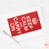 STICKER RECTANGULAIRE CLASSIQUE GARDEZ CALME ET CONTINUEZ (Enveloppe)