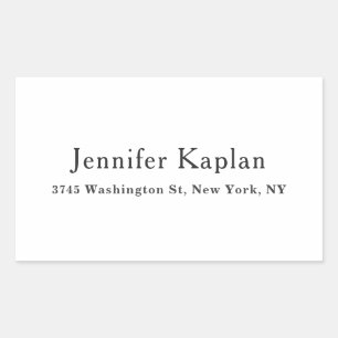 Sticker Rectangulaire Classique Minimaliste Professionnel Noir & Blanc