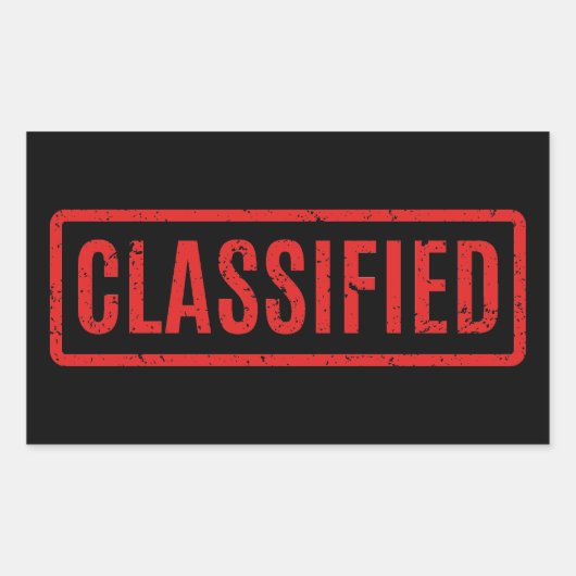 Sticker Rectangulaire Classique Noir Empilé (Devant)