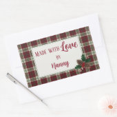 Sticker Rectangulaire Classique Plaid de Noël Fait avec amour par (Enveloppe)