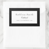 Sticker Rectangulaire Classique professionnel noir et blanc (Sac)
