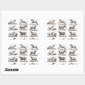 Sticker Rectangulaire Classique Unicorne Antique Mythique Magie Créature (Feuille)