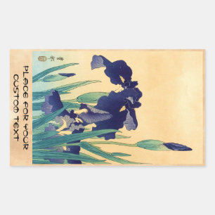 Sticker Rectangulaire classique vintage japonais ukiyo-e violet irises a