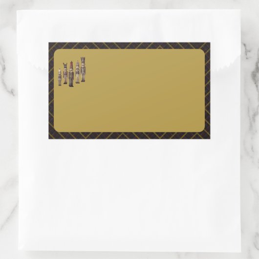 Sticker Rectangulaire Classy Nutcracker Soldiers Name Labels (Sac)