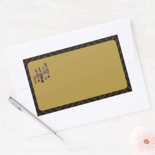 Sticker Rectangulaire Classy Nutcracker Soldiers Name Labels (Enveloppe)